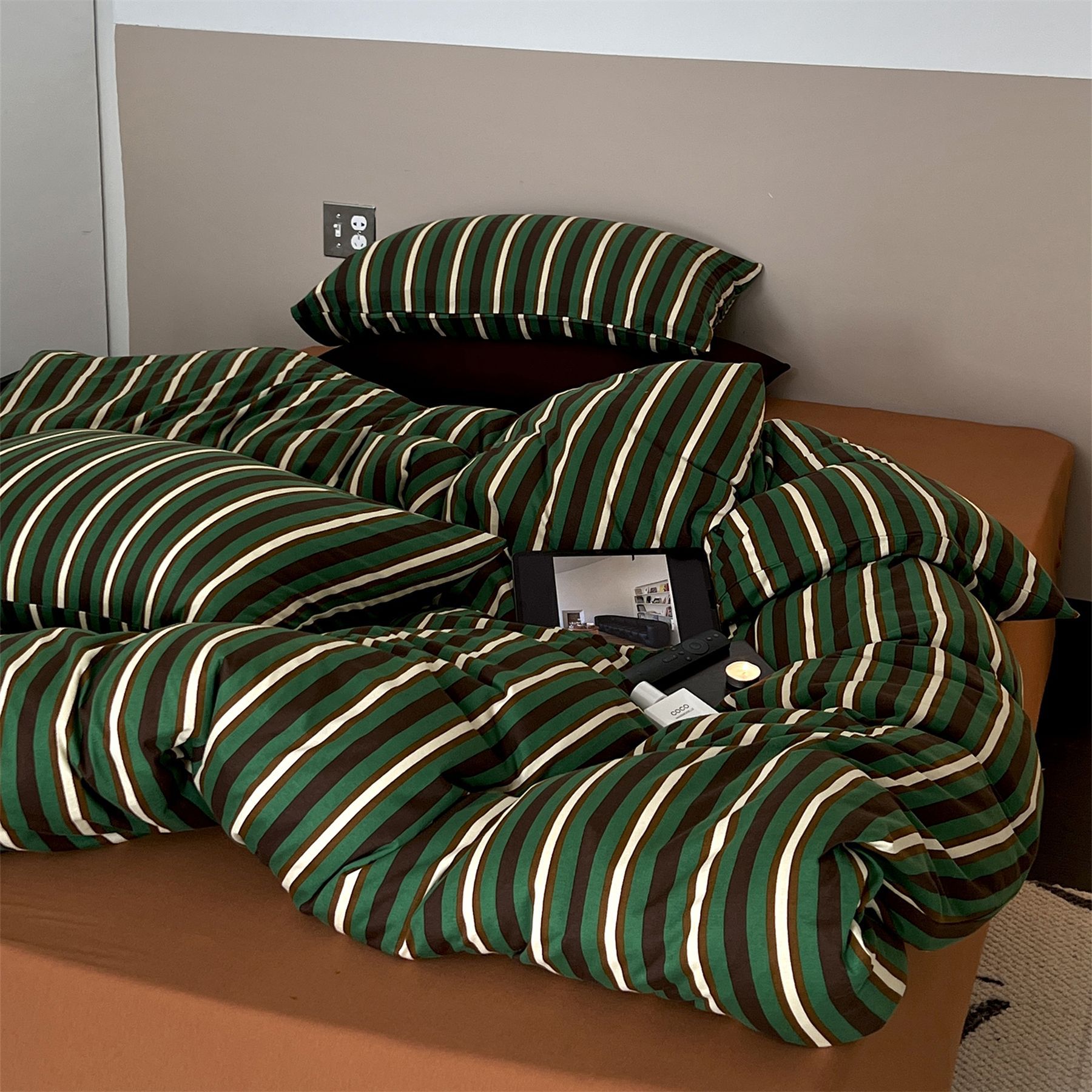 布団カバーセット 綿100％ シングル 3点セット 4点セット 肌掛け布団 おしゃれ ストライプ ボックスシーツ フラットシーツ 安心 清潔 肌に優しい 四季通用 洗える 掛ふとんカバ 掛け布団カバー